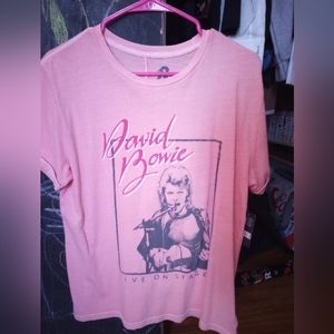 Pink lucky brand David Bowie t shirt